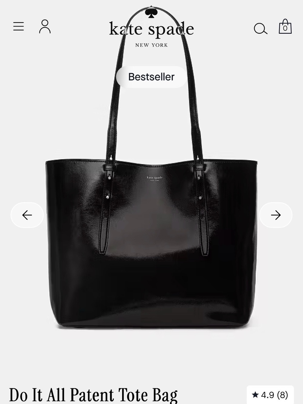 kate spade Black Patent Do It All Tote
